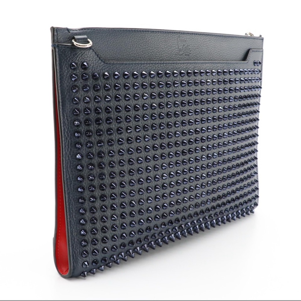 Christian Louboutin Convertible Skypouch Clutch Grained Calfskin Leather